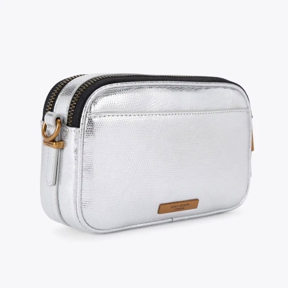 Kurt Geiger 🎁 Metallic Silver & Gold Star Crossbody Camera Bag NWT🎁Gift Ready - Picture 4 of 6